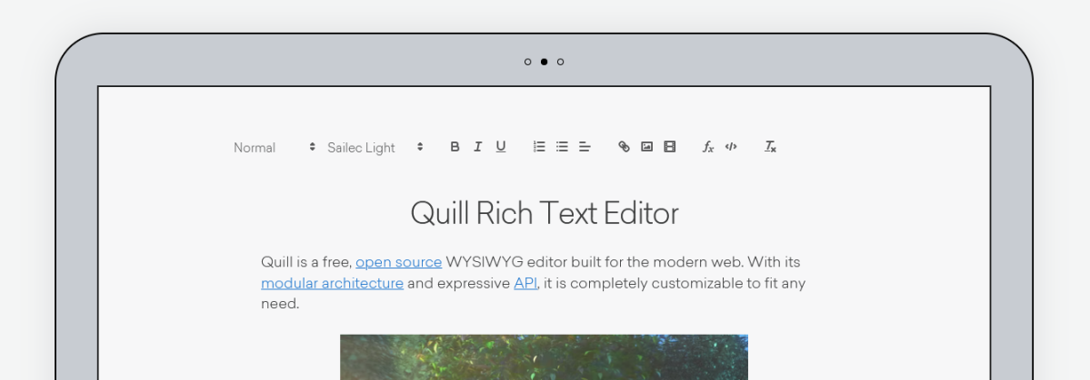 Create Quill RichText editor using react-quill